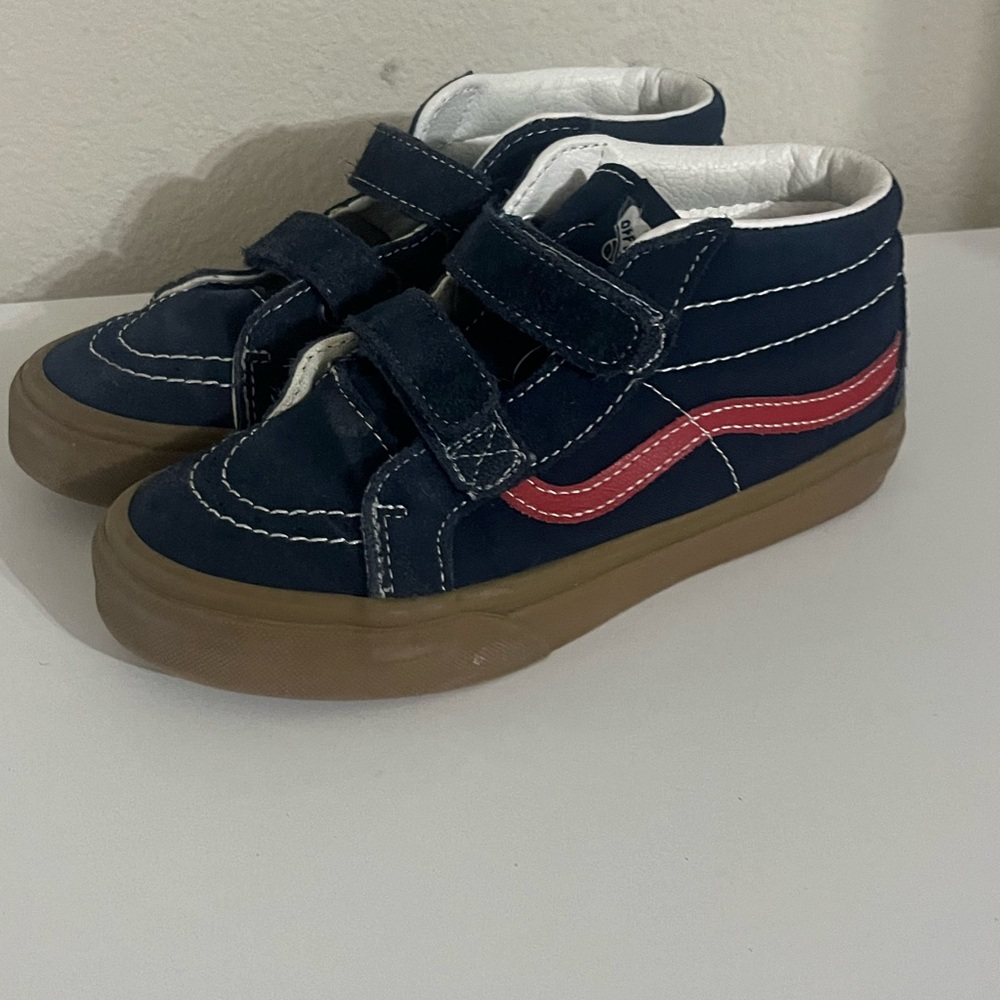 Vans Shoes For Kids Size 3 Blue With Red Stripe